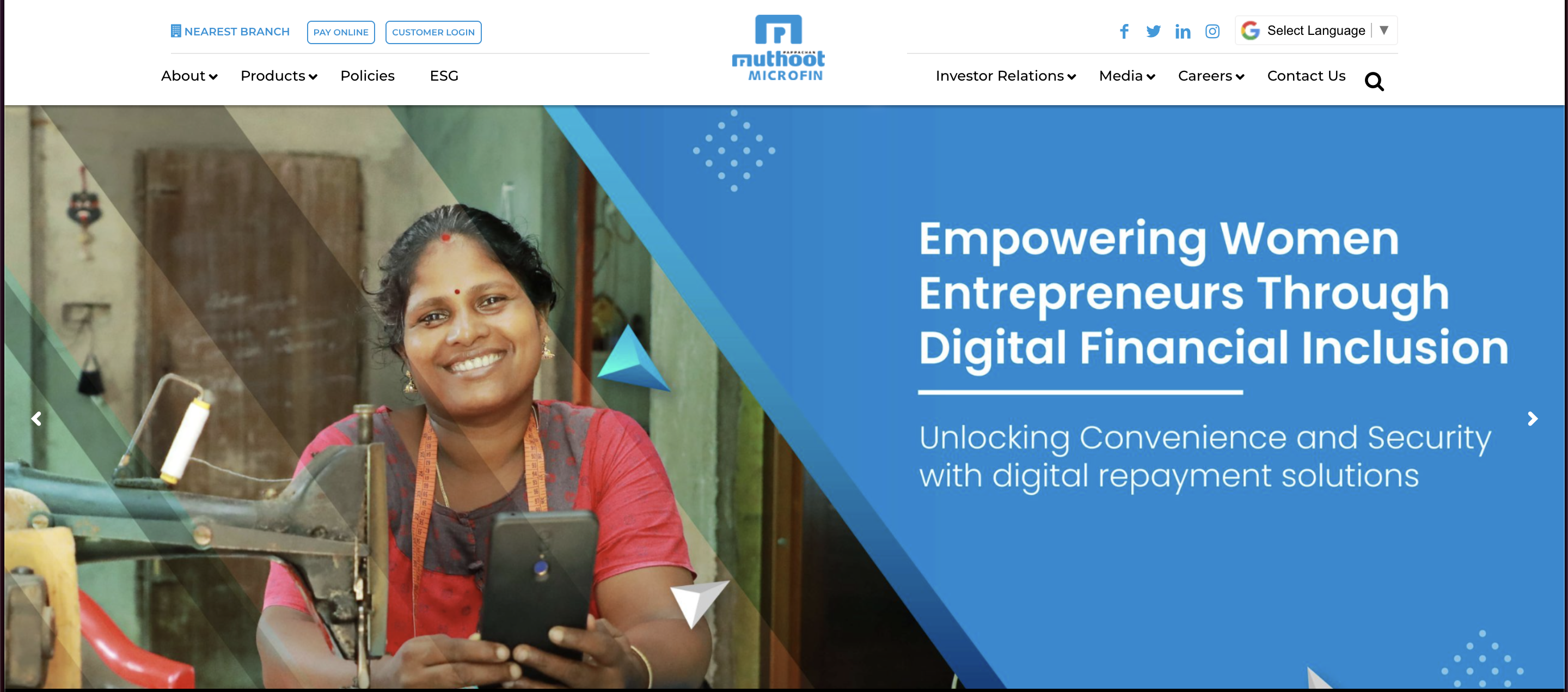Muthoot Microfin Limited website